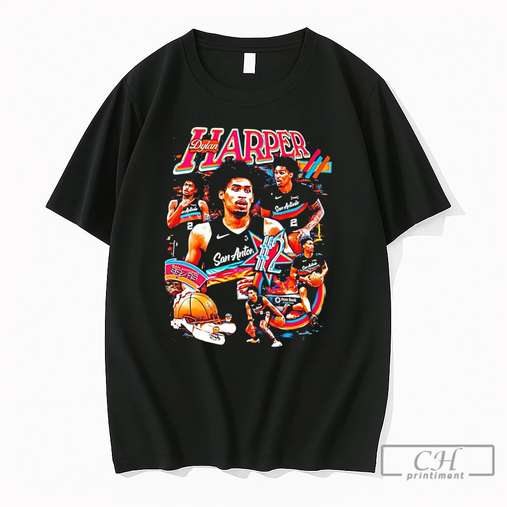 Premium San Antonio Spurs Dylan Harper Retro Tee