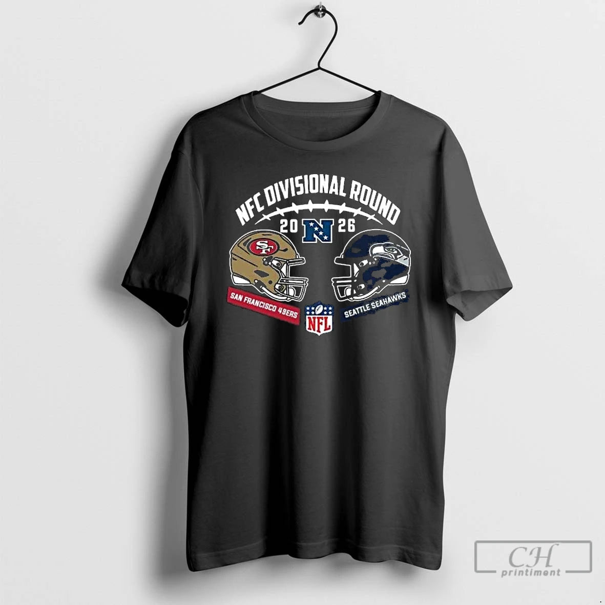 Premium Seahawks Vs 49ers 2025 26 Nfc Divisional Round Duel Helmet T-Shirts, Hoodie, Sweatshirt | AU01DripNestTees.com