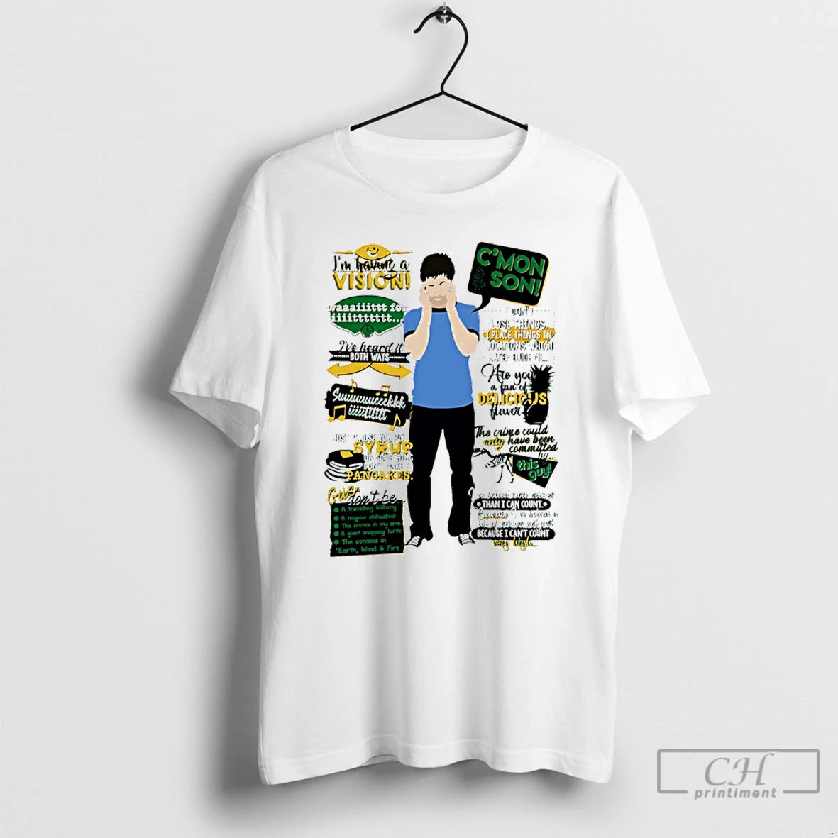 Premium Shawn Spencer Cmon Son Im Traving A Vision Quotes T-Shirts, Hoodie, Sweatshirt | AU01DripNestTees.com