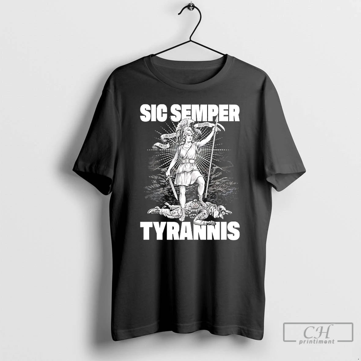 Premium Sic Semper Tyrannis Aequitas Libertas Unitas T-Shirts, Hoodie, Sweatshirt | AU01DripNestTees.com