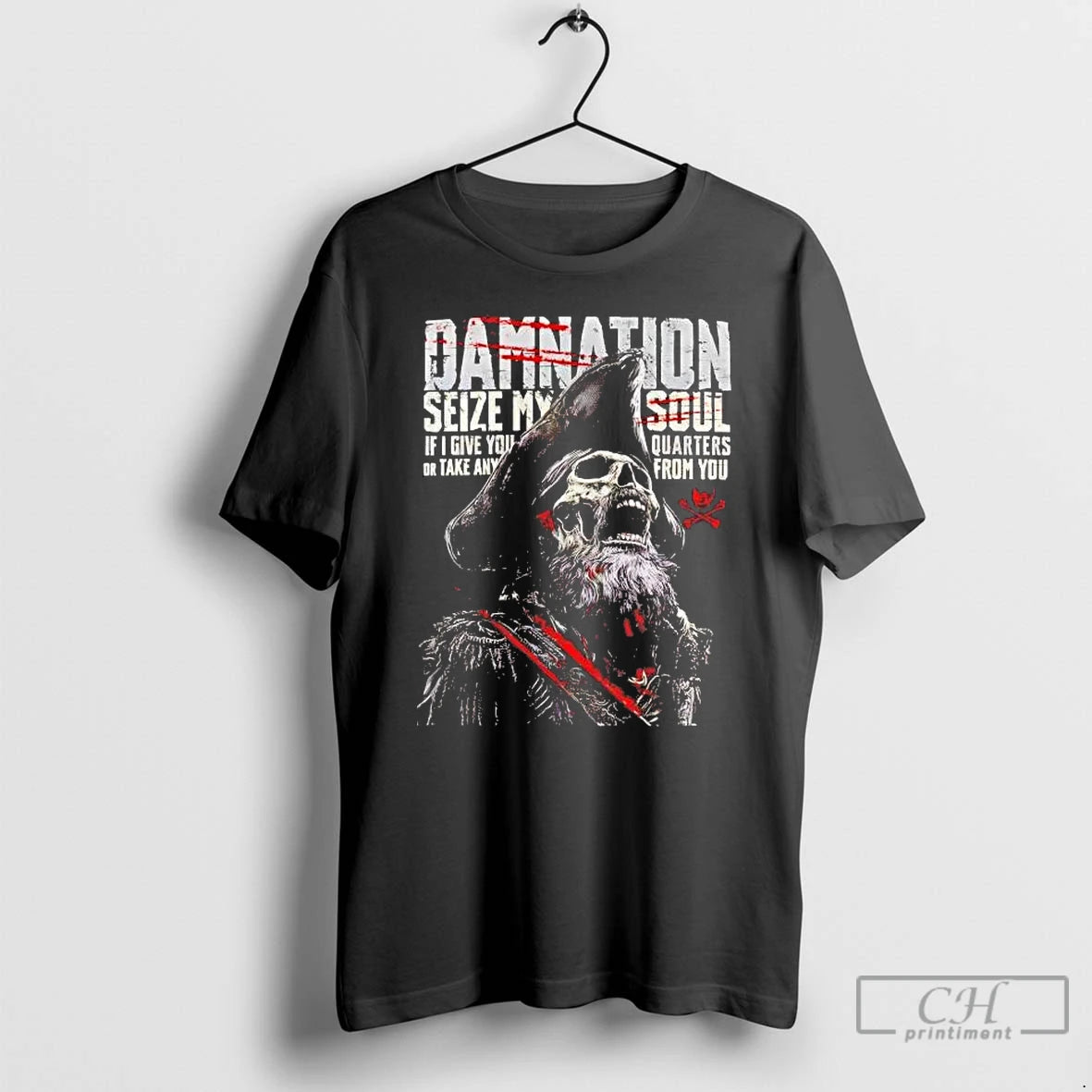 Premium Skeleton Damnation Seize My Soul If I Give You Quarters T-Shirts, Hoodie, Sweatshirt | AU01DripNestTees.com
