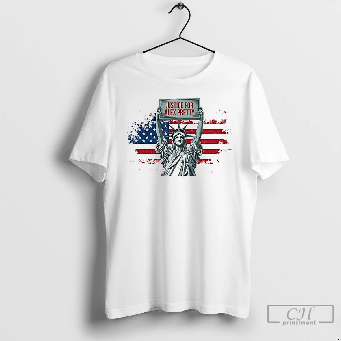 Premium Statue Of Liberty Justice For Alex Pretti Usa Flag T-Shirts, Hoodie, Sweatshirt | AU01DripNestTees.com