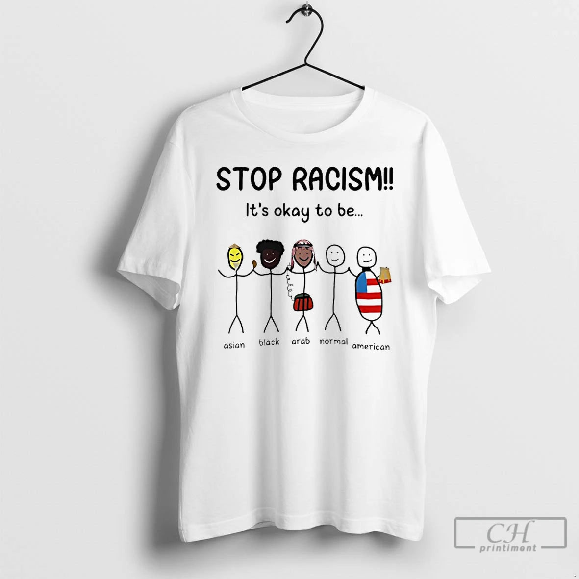 Premium Stop Racism Its Okay To Be Asian Black Arab Normal American Meme T Shirts Hoodie, Sweatshirt | AU01DripNestTees.com