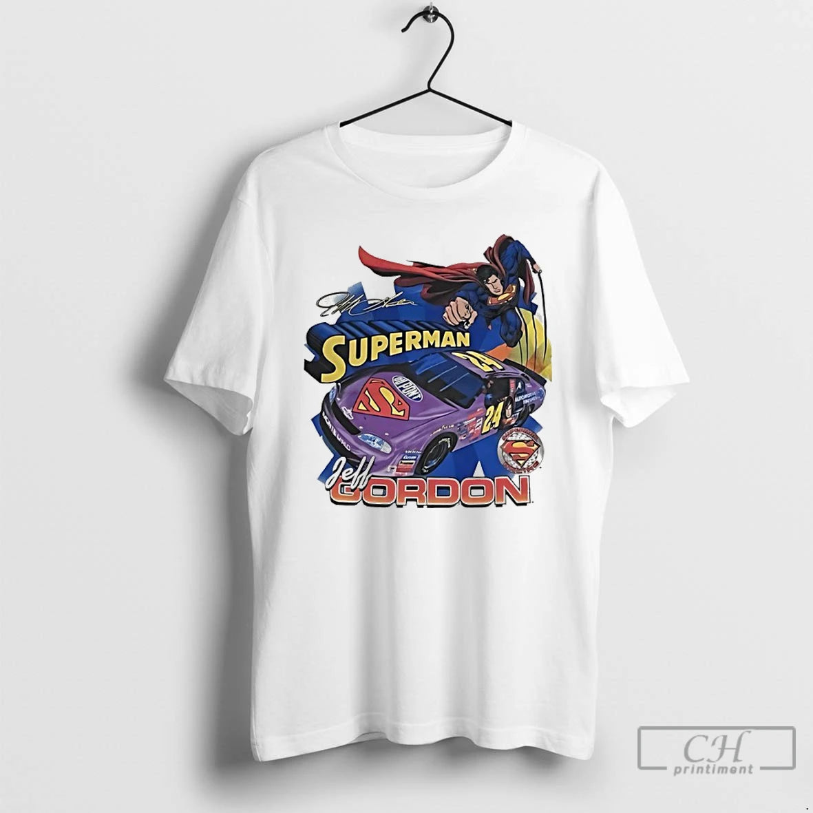 Premium Superman X Jeff Gordon Nascar 90s Racing Signature Vintage T-Shirts, Hoodie, Sweatshirt | AU01DripNestTees.com