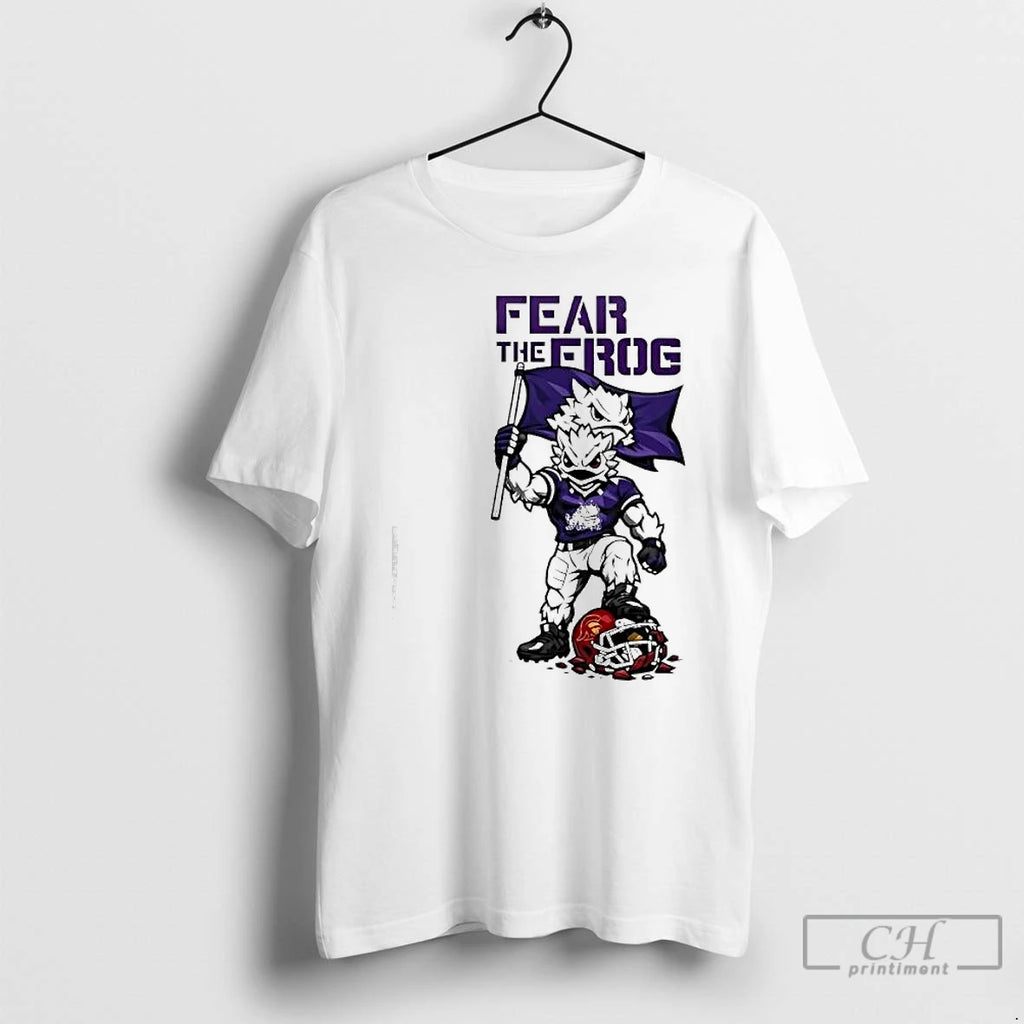 Premium Tcu Horned Frogs Fear The Frog With Superfrog Mascot T-Shirts, Hoodie, Sweatshirt | AU01DripNestTees.com
