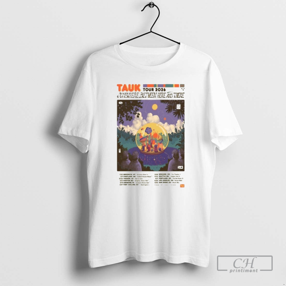 Premium Tauk Somewhere Between Here And There Tour 2026 Shirt Sweater Hoodie, Sweatshirt | AU01DripNestTees.com