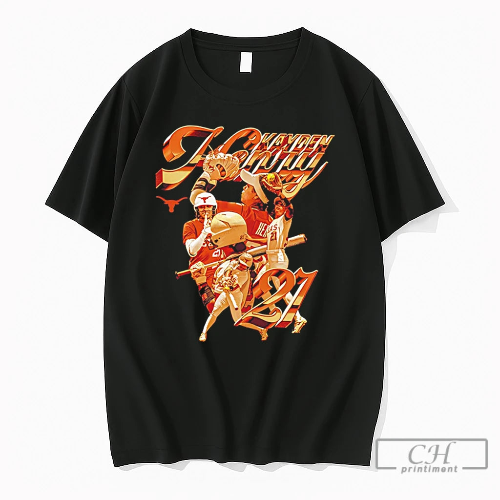 Premium Texas Longhorns Ncaa Softball Kayden Henry Player Collage Tee