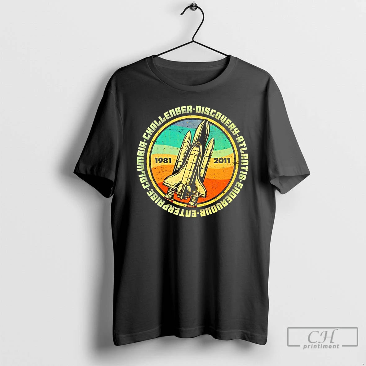 Premium Through Hardship To The Stars Enterprise Columbia Challenger 1981 2011 Vintage T Shirts Sweater Hoodie, Sweatshirt