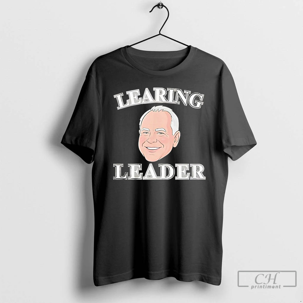 Premium Tim Walz Big Face Cartoon Learning Leader T-Shirts, Hoodie, Sweatshirt | AU01DripNestTees.com