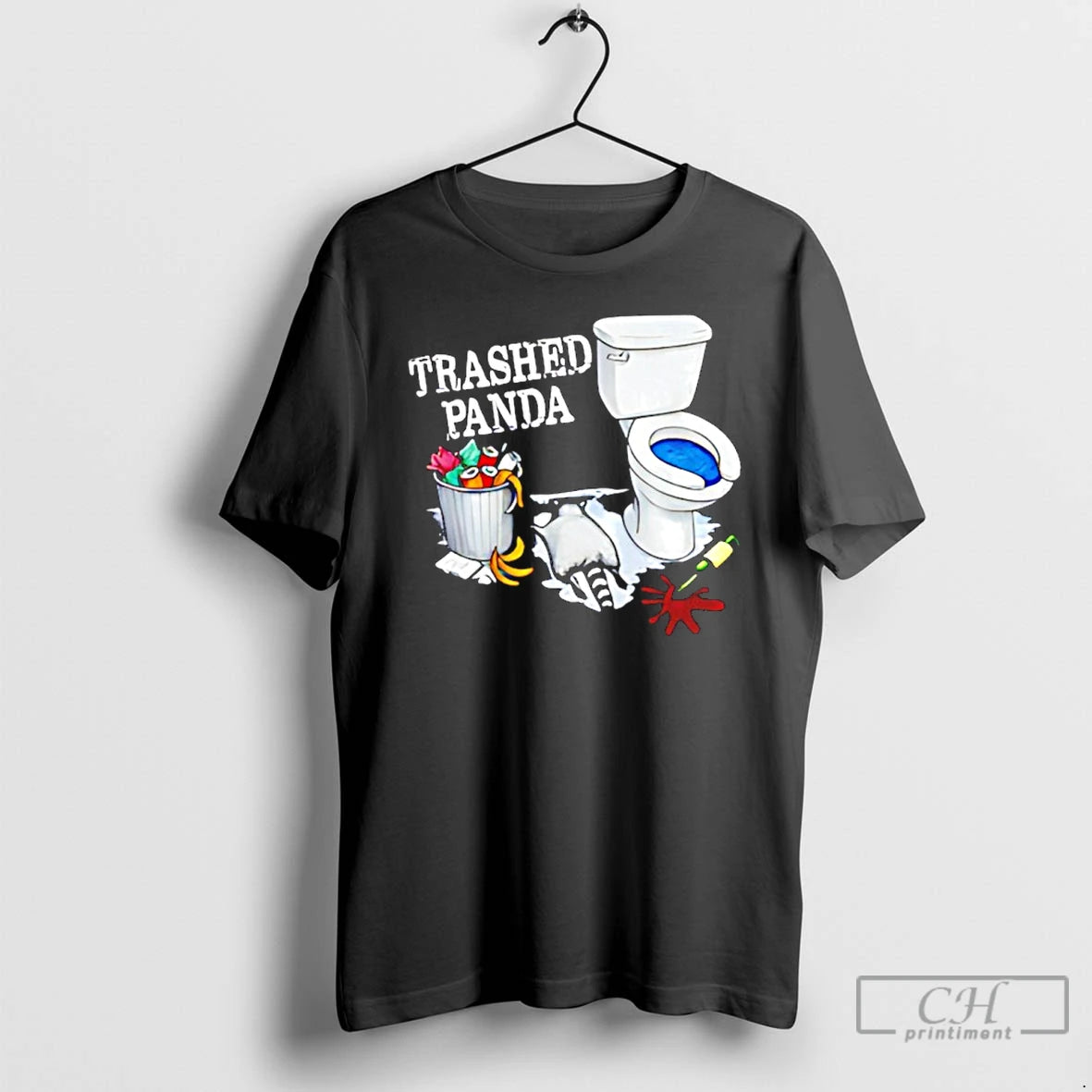 Premium Trashed Panda Funny Drunk Raccoon Party Animal Joke Graphic T-Shirts, Hoodie, Sweatshirt | AU01DripNestTees.com