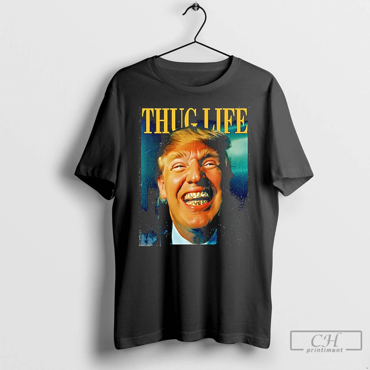 Premium Trump Thug Life Gold Grill Graphic T-Shirts, Hoodie, Sweatshirt | AU01DripNestTees.com