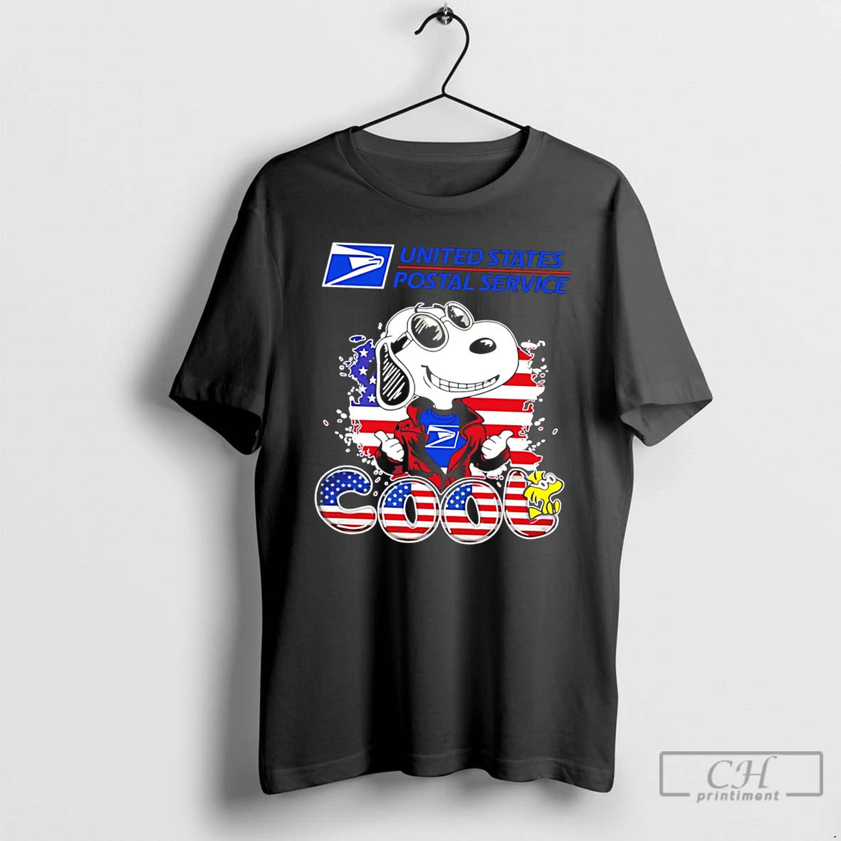 Premium Usps Snoopy Cool Usa 250th Cartoon Tee
