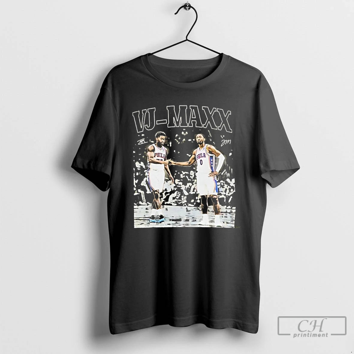 Premium V J Edgecombe And Tyrese Maxey Vj Maxx Philadelphia 76ers Signatures T Shirts Sweater Hoodie, Sweatshirt