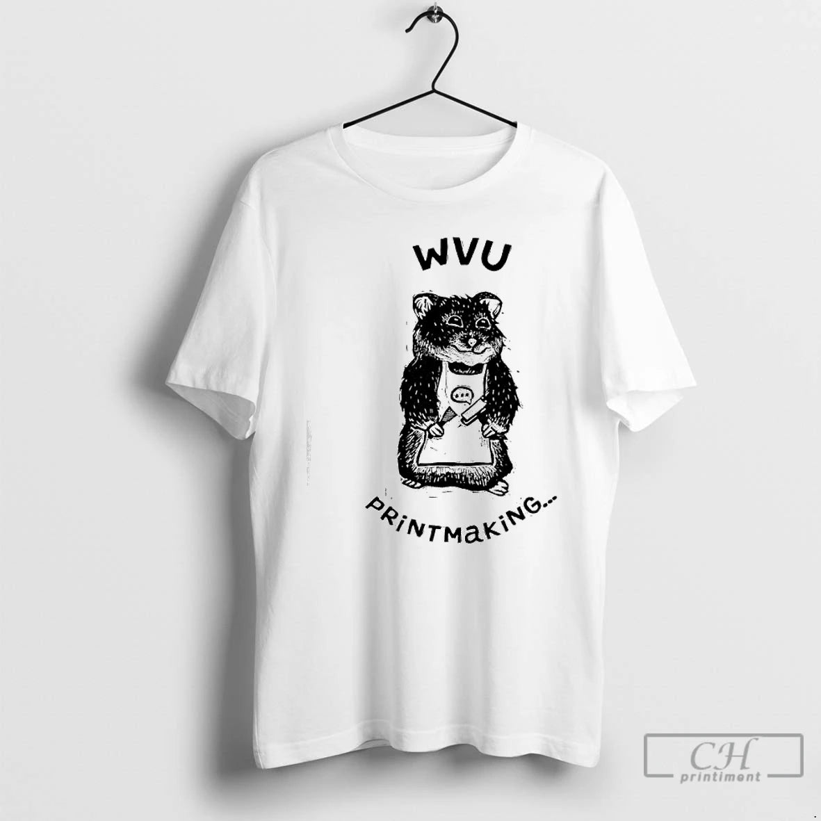 Premium West Virginia University Wvu Engraved Hamster Chef Printmaking T-Shirts, Hoodie, Sweatshirt | AU01DripNestTees.com