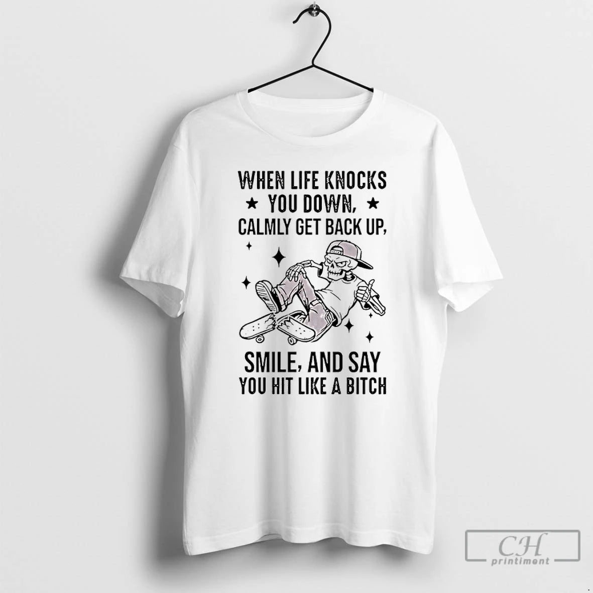 Premium When Life Knocks You Down Calmly Get Back Up Smile And Say You Hit T-Shirts, Hoodie, Sweatshirt