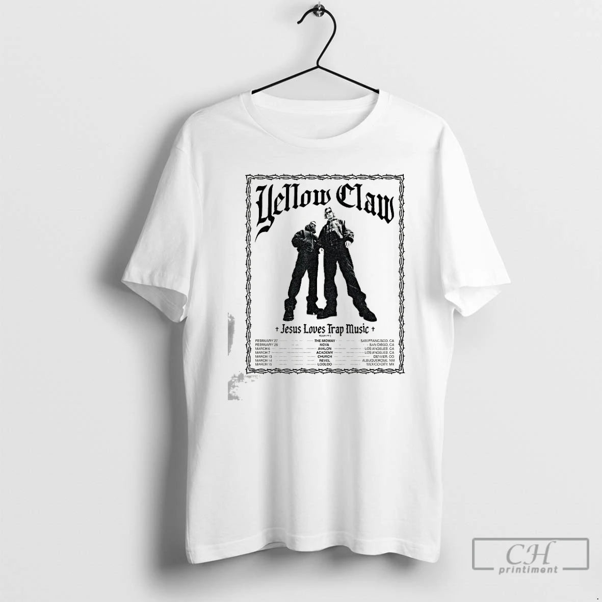 Premium Yellow Claw Jesus Loves Trap Music Tour 2026 T-Shirts, Hoodie, Sweatshirt | AU01DripNestTees.com