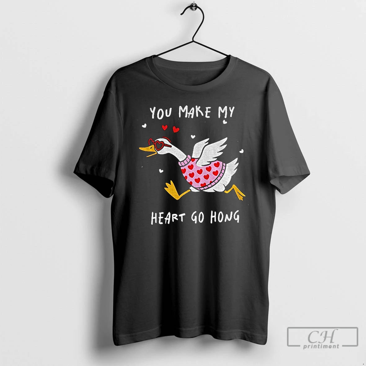 Premium You Make My Heart Hong Goose Valentines Day T-Shirts, Hoodie, Sweatshirt | AU01DripNestTees.com