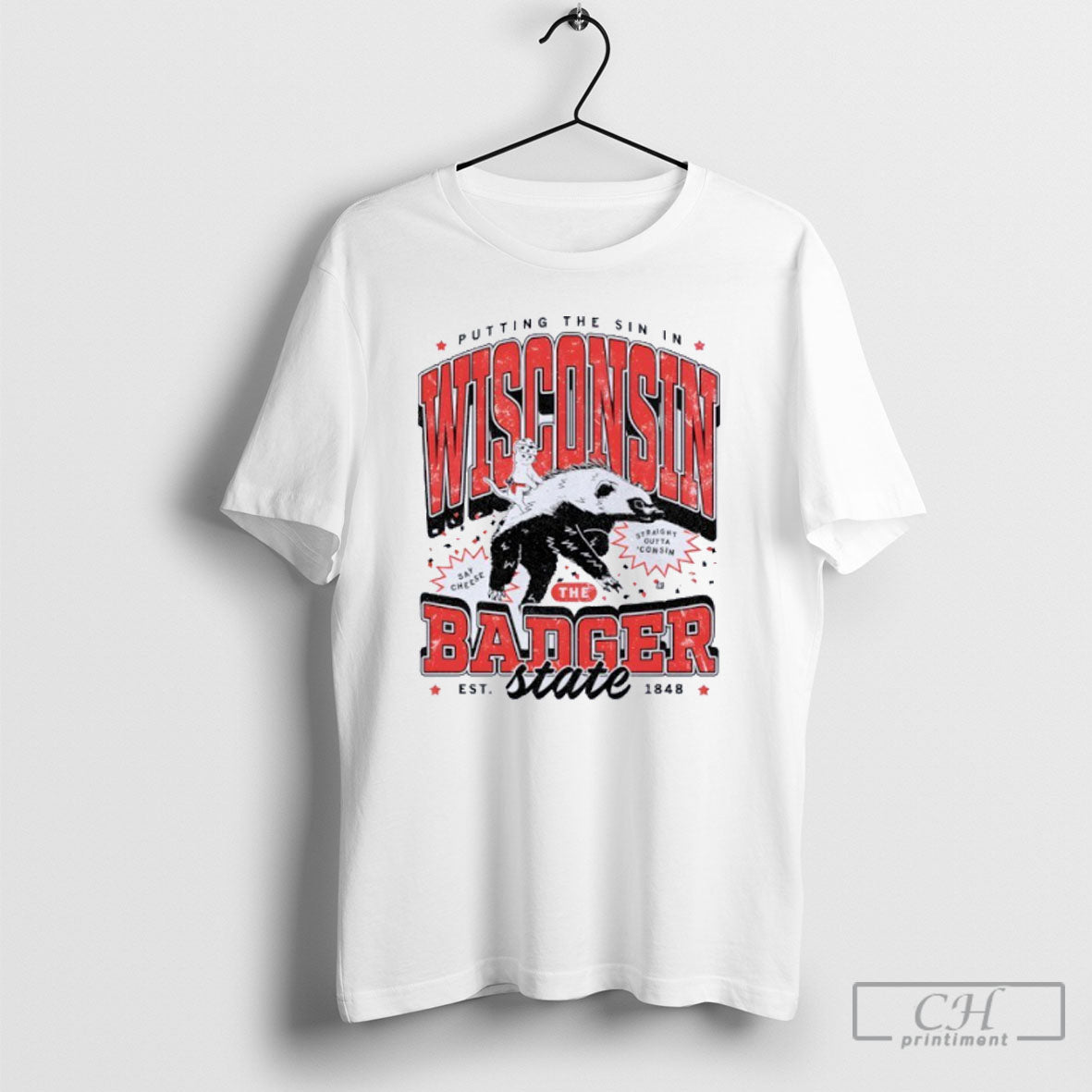 Putting The Sin In Wisconsin Badger State Max Collegiate Shirt