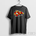 Red And Gold Floral Fill Kansas City Arrowhead Logo Shirt