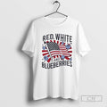 Red White And Blueberries America Flag