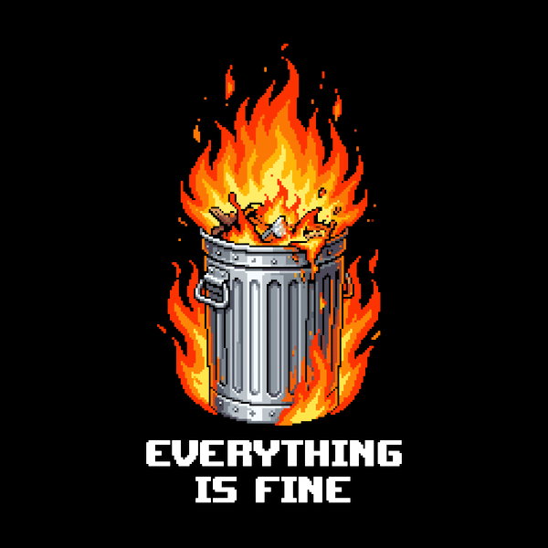Retro Pixel Dumpster Fire