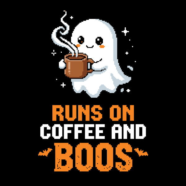 Runs On Boos Cute Pixel Art Ghost