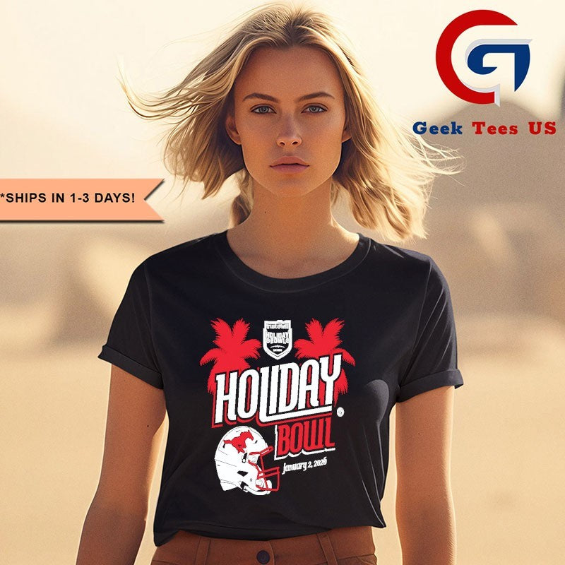 SMU Mustangs Trust & Will Holiday Bowl 2026 helmet T-shirt