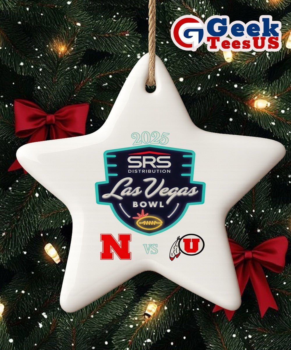 SRS Distribution Las Vegas Bowl 2025 Utah Utes vs Nebraska Cornhuskers logo Ornament