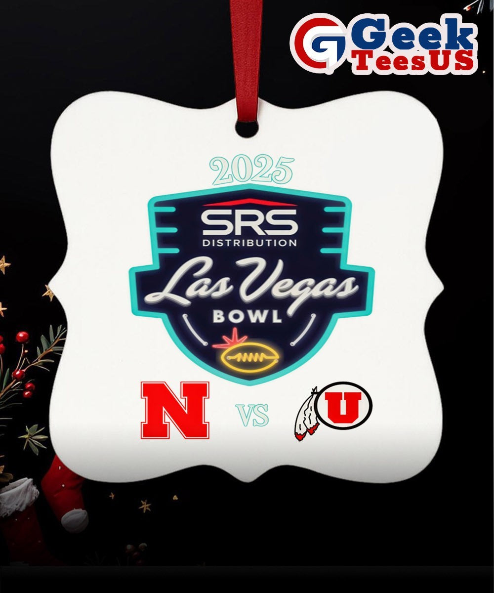 SRS Distribution Las Vegas Bowl 2025 Utah Utes vs Nebraska Cornhuskers logo Ornament