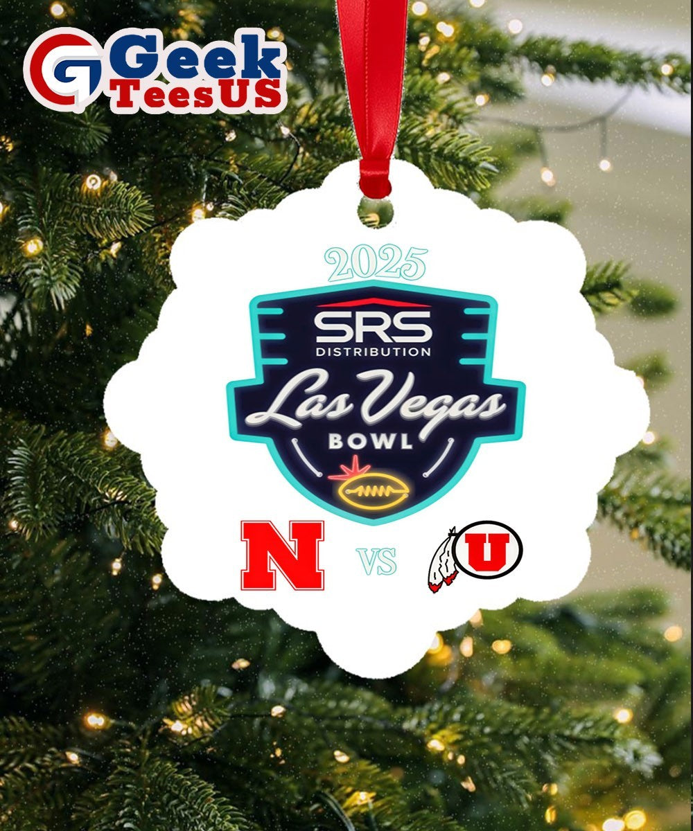 SRS Distribution Las Vegas Bowl 2025 Utah Utes vs Nebraska Cornhuskers logo Ornament
