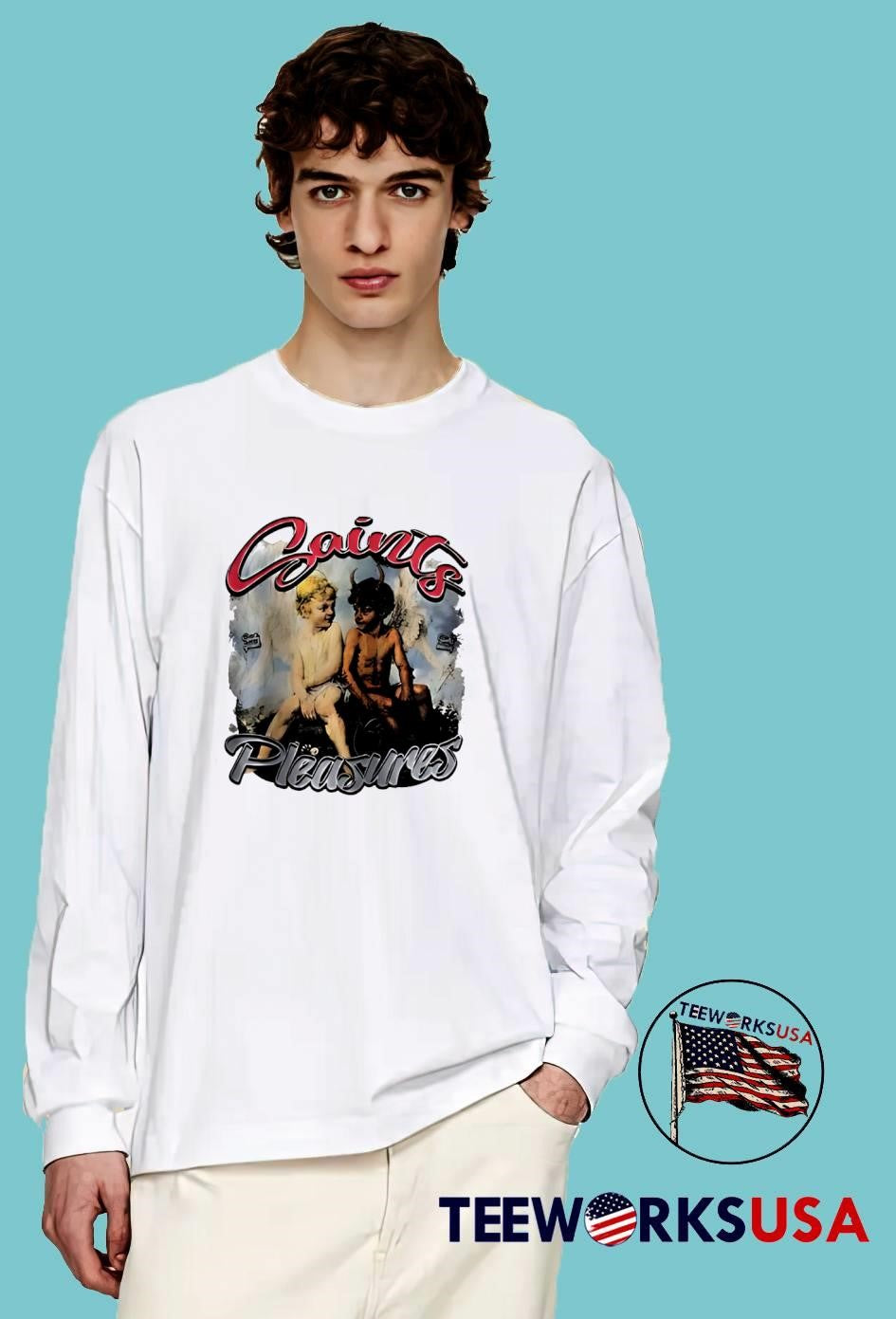 Saints Pleasures Angel and Devil Sitting Together shirt