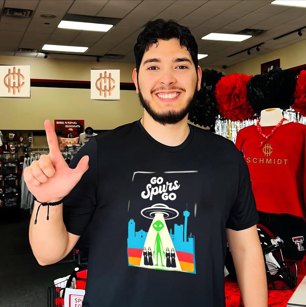 San Antonio Spurs Nuns Alien Blessing UFO go Spurs go shirt