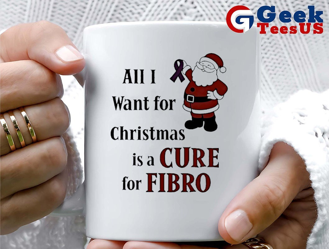 Santa Claus All I want for Christmas is a cure for Fibro Christmas shirt