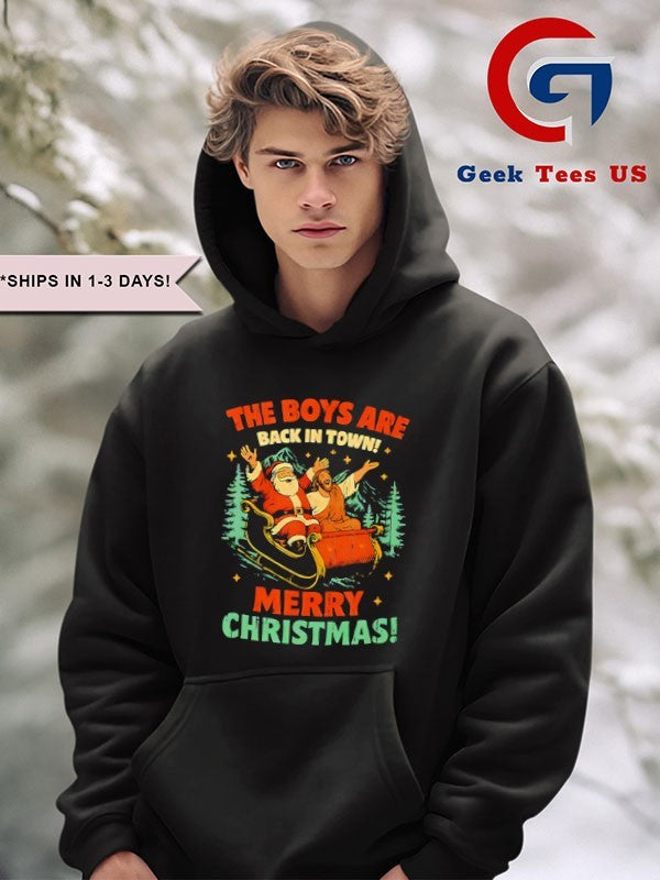 Santa Jesus the boys are back in town Christmas shirt