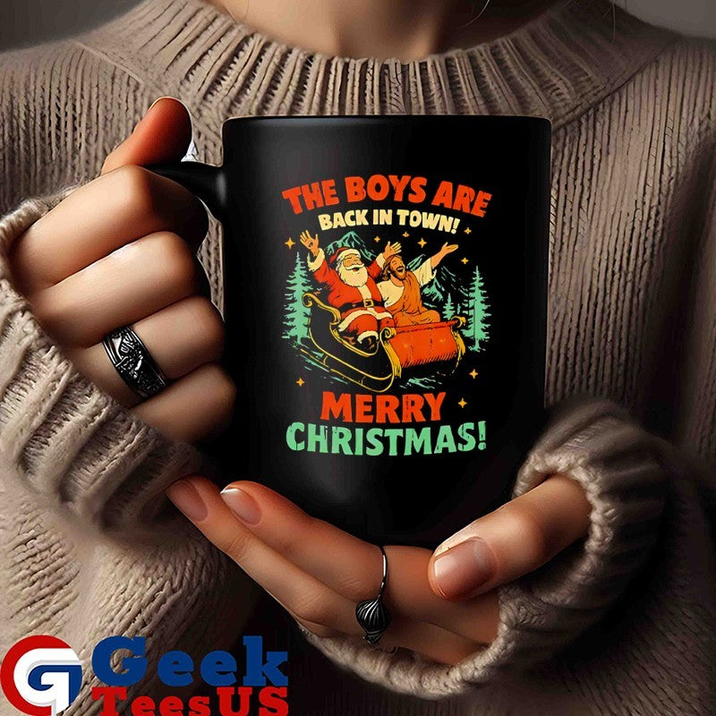 Santa Jesus the boys are back in town Christmas shirt