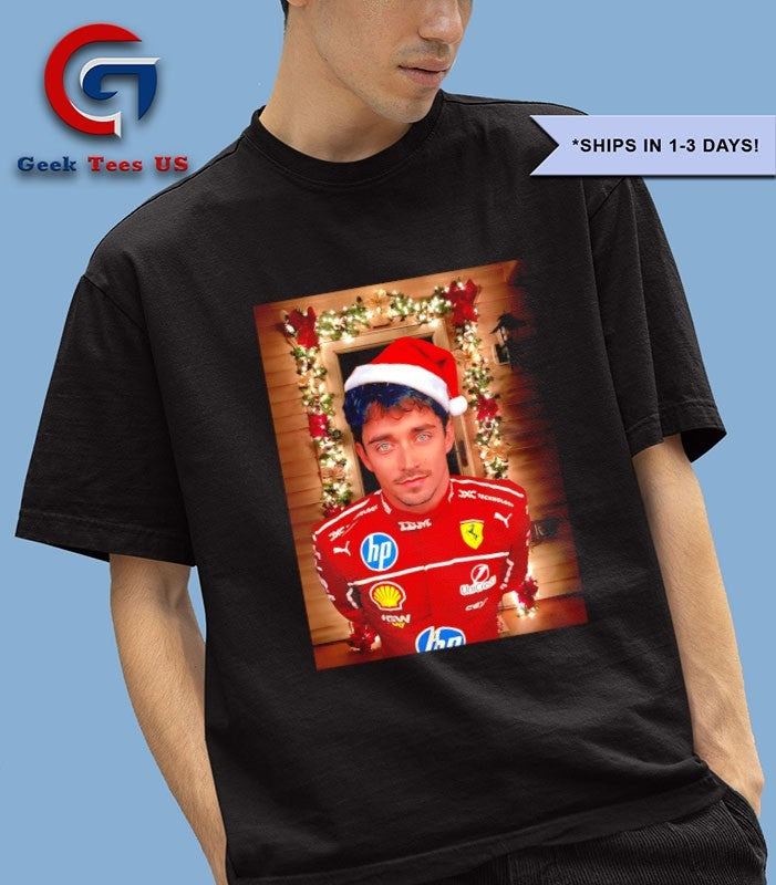 Santa hat Charles Leclerc F1 Christmas shirt