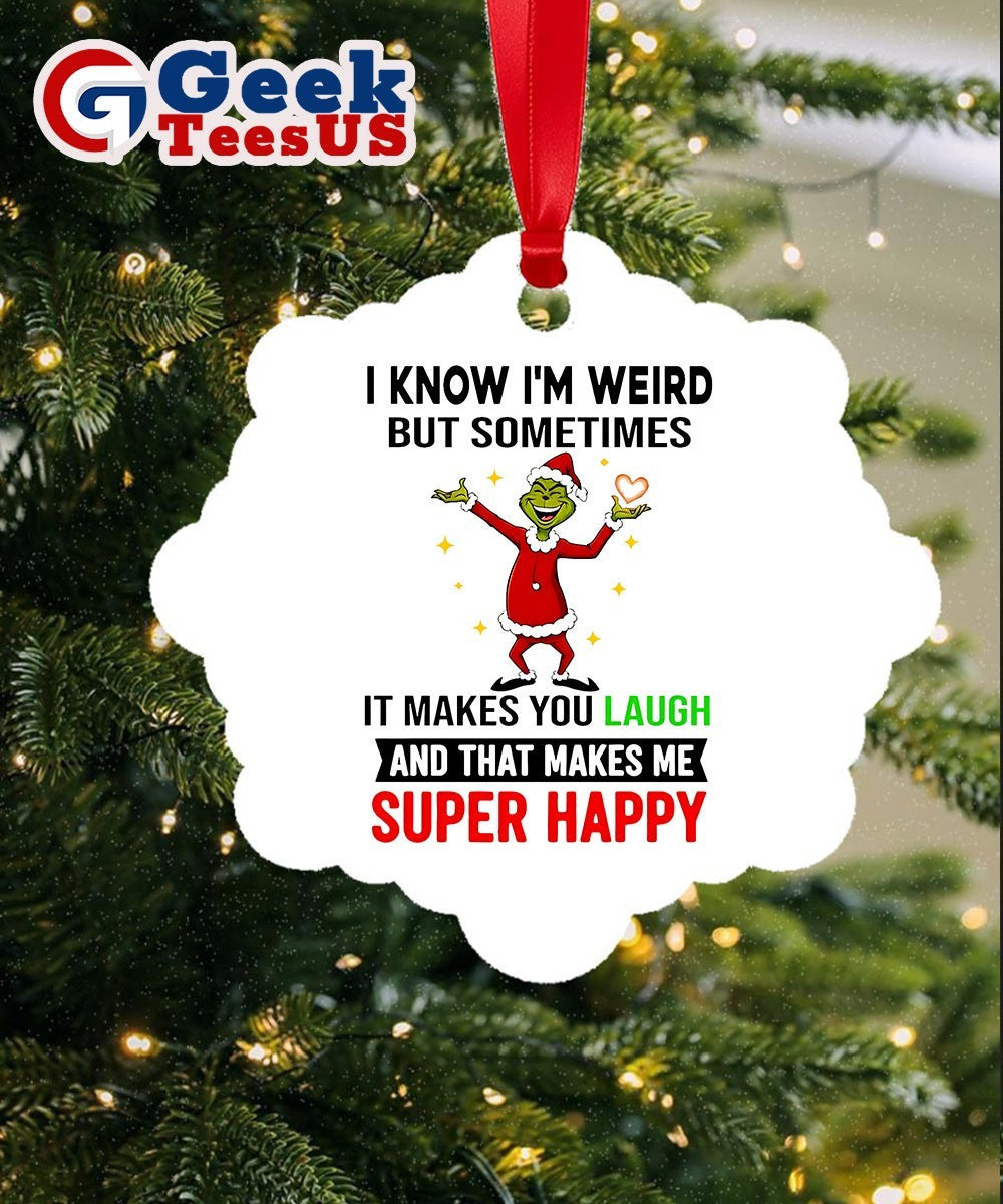 Santa hat Grinch I know I’m weird but sometimes it makes you laugh and that makes me super happy Xmas 2025 Ornament