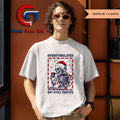 Santa hat Skeleton overstimulated but still festive Christmas shirt