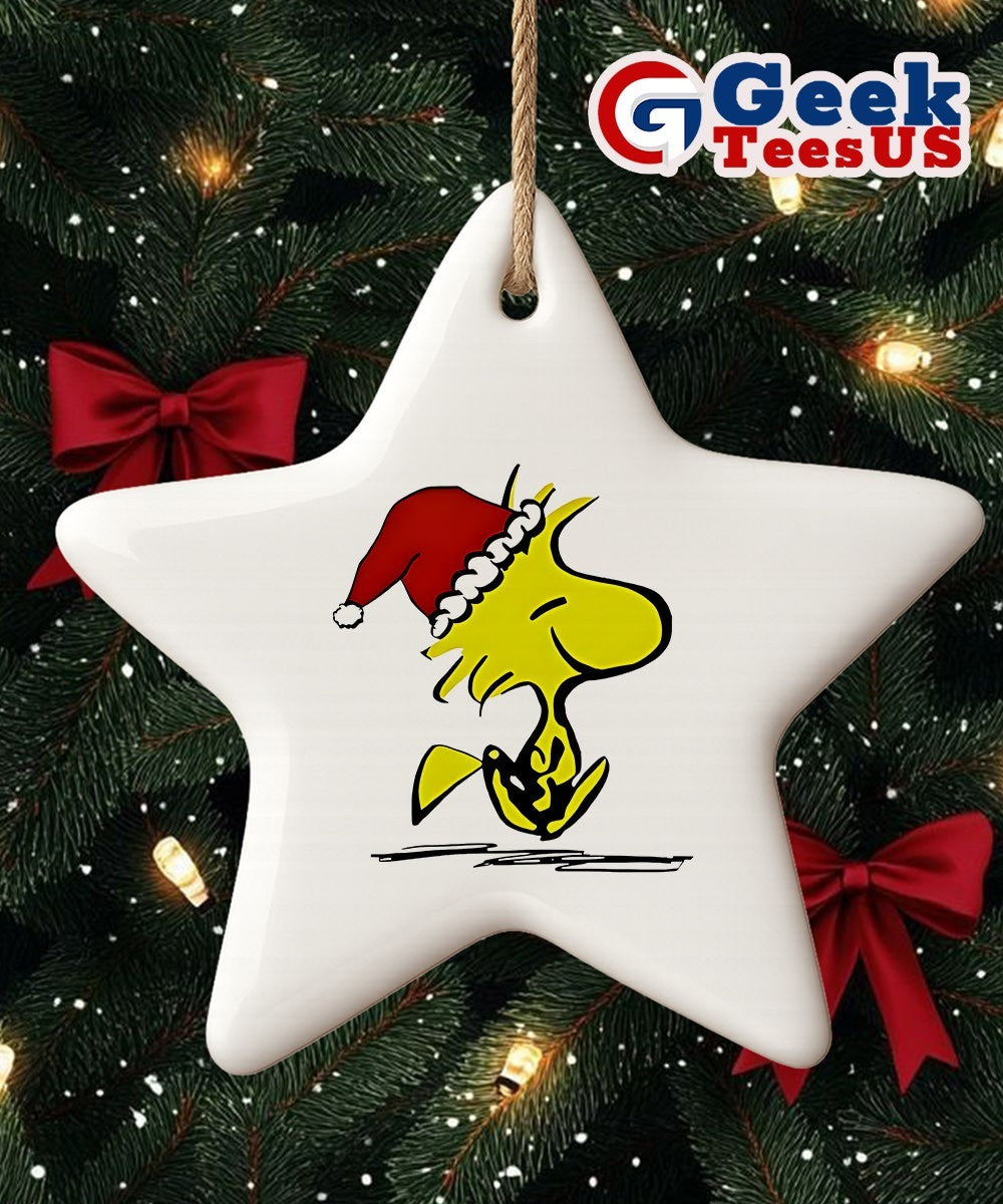 Santa hat Woodstock Peanuts Holiday Merry Christmas Ornament