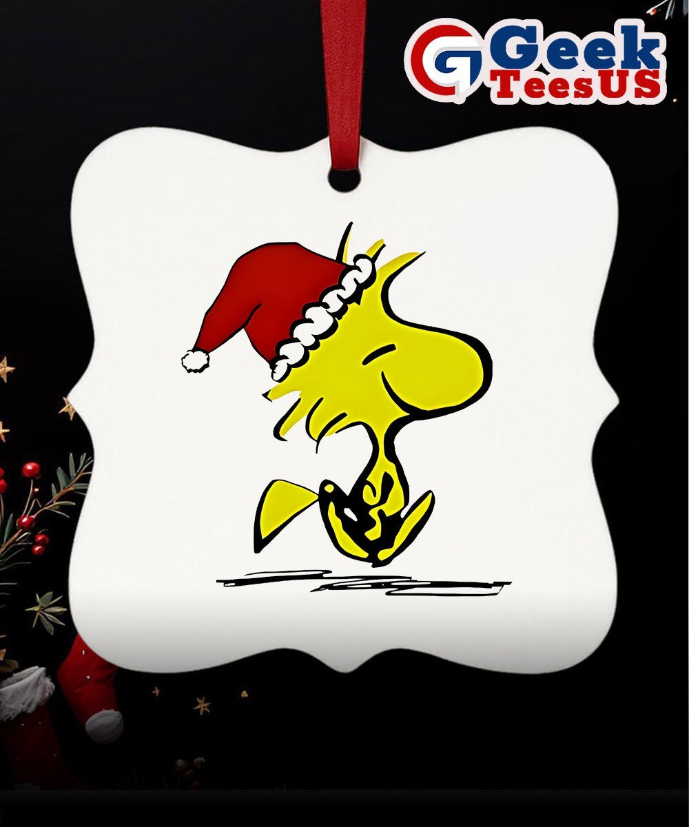 Santa hat Woodstock Peanuts Holiday Merry Christmas Ornament