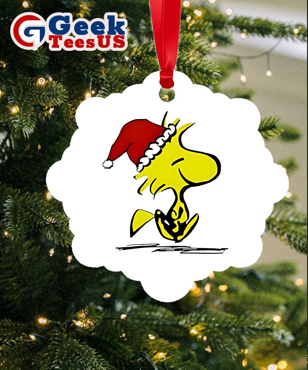Santa hat Woodstock Peanuts Holiday Merry Christmas Ornament
