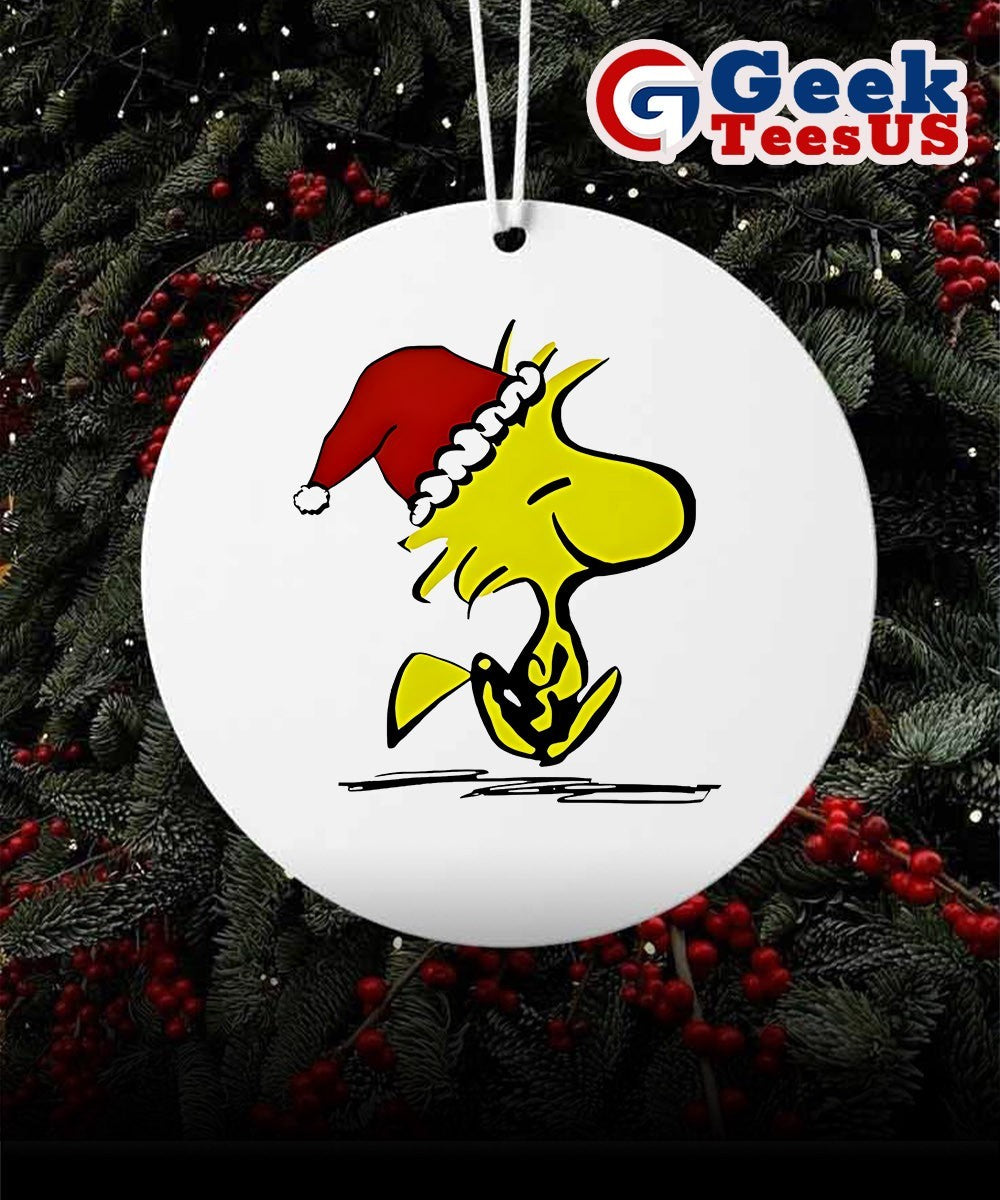 Santa hat Woodstock Peanuts Holiday Merry Christmas Ornament