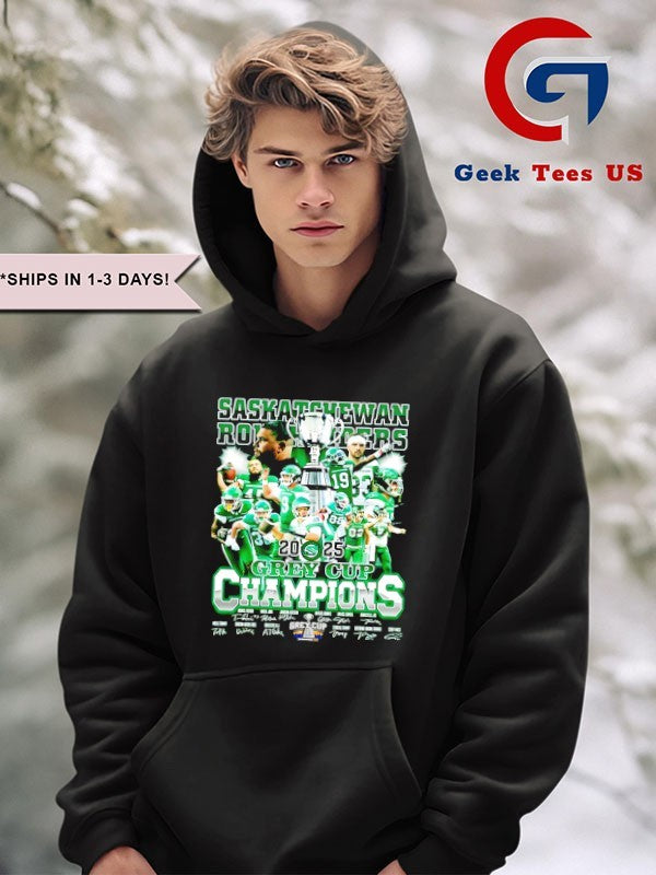 Saskatchewan Roughriders Team 2025 Grey Cup Champions signature shirt