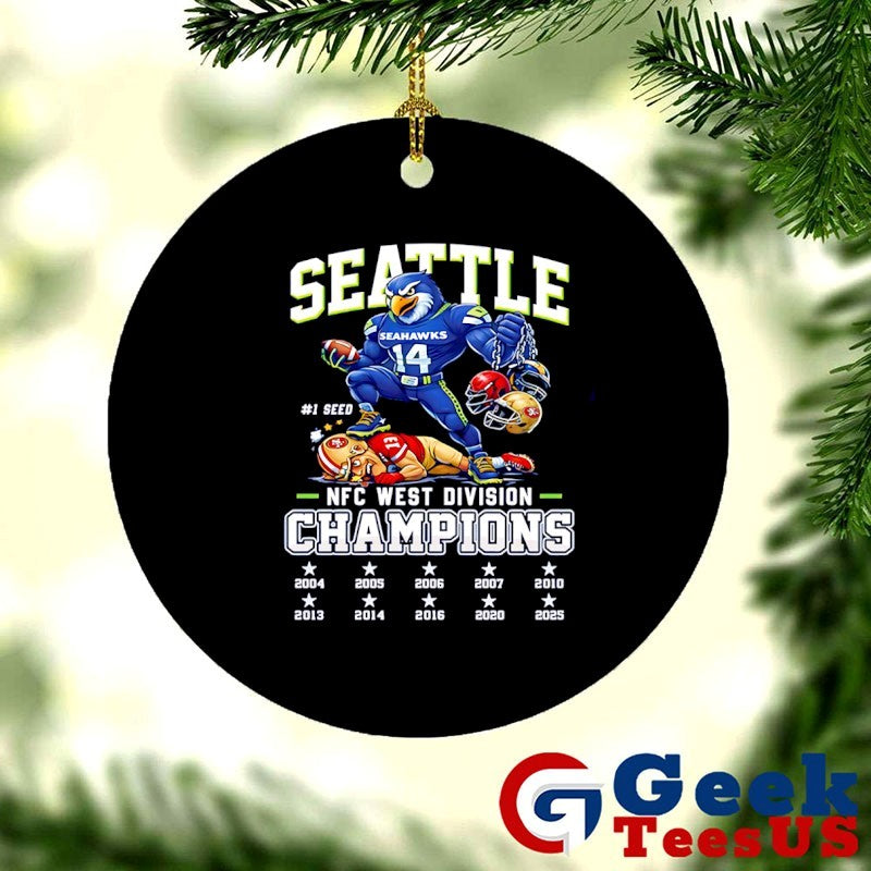 Seahawks 1 Seed NFC West Division Champions 2025 mascot T-shirt