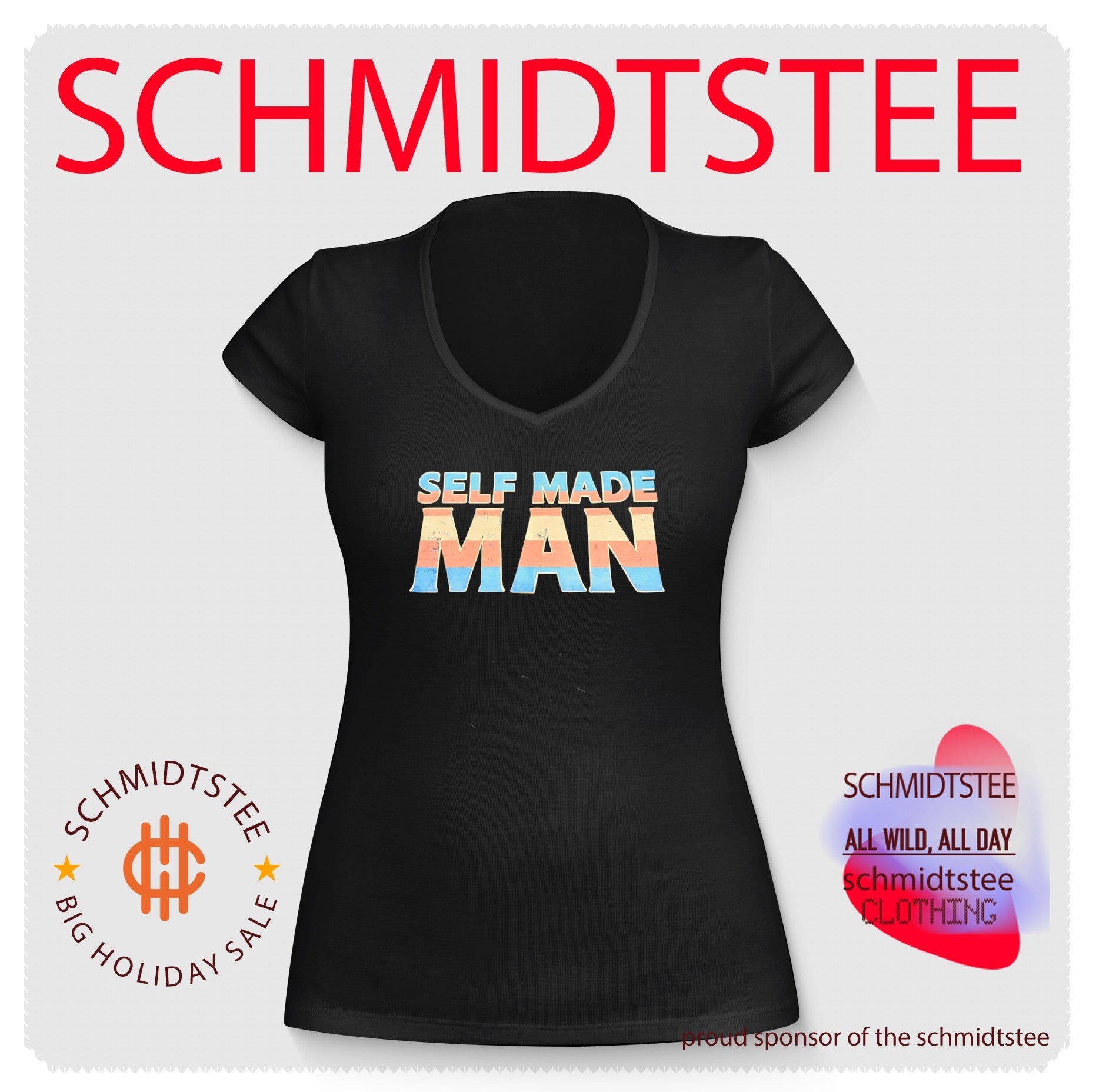 Self made man pride flag shirt
