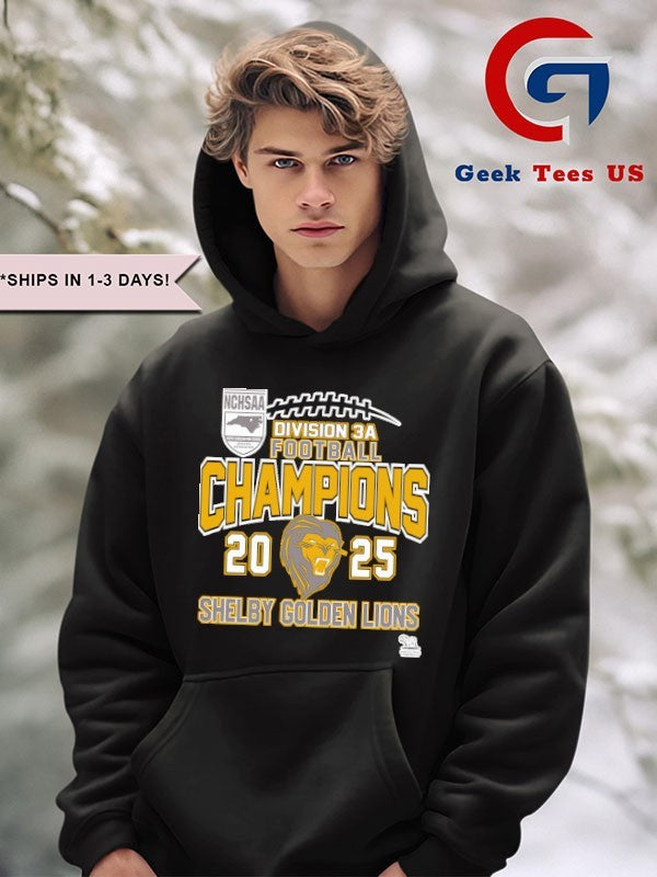 Shelby Golden Lions NCHSAA Division 3A Football Champions 2025 T-shirt