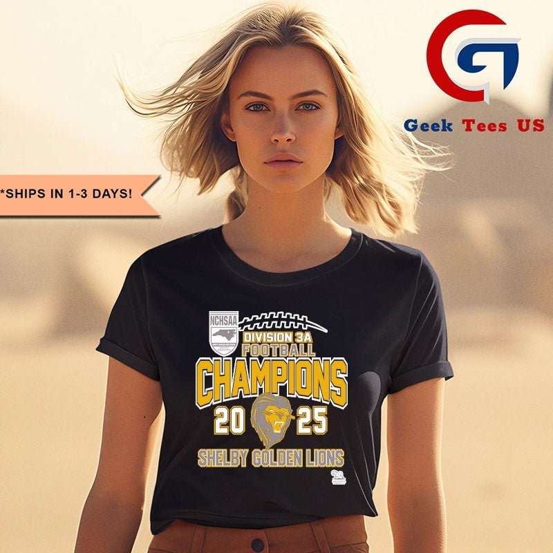 Shelby Golden Lions NCHSAA Division 3A Football Champions 2025 T-shirt