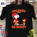 Snoopy And Woodstock Calgary Flames Ice Hockey Est 1972 Cartoon Shirt