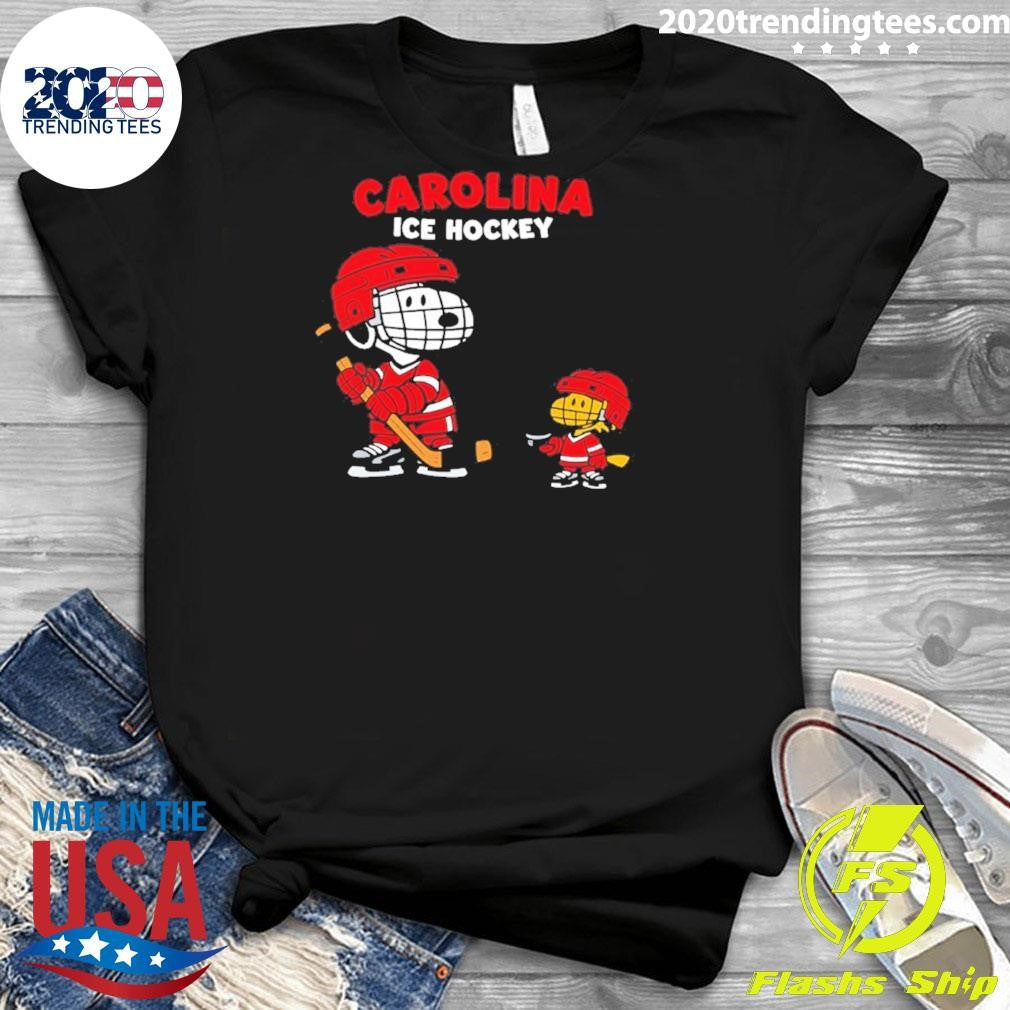 Snoopy And Woodstock Carolina Hurricanes Ice Hockey Cartoon Shirt