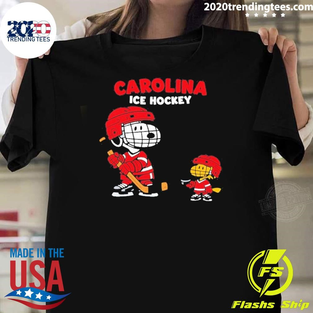 Snoopy And Woodstock Carolina Hurricanes Ice Hockey Cartoon Shirt